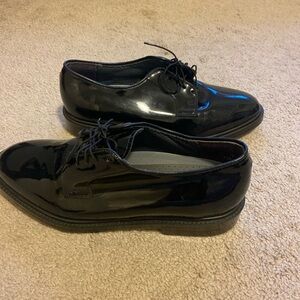 Capps AirLite Footwear Dress Uniform Black Gloss Patent Leather Oxford Shoes 9